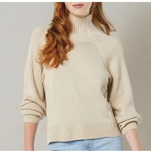 Beige Crew Neck Ultra Soft Oversized Cropped Cocoon Sweater Daily Ritual M